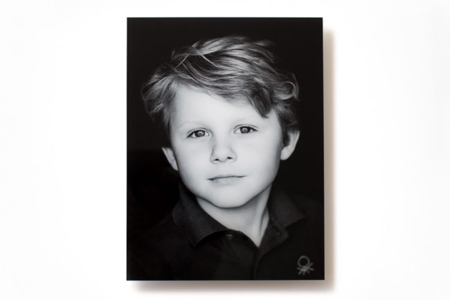 Acrylic print with boy portrait