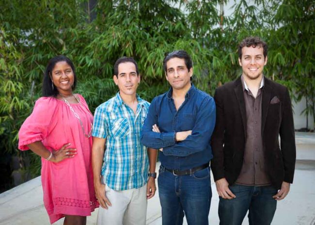 Group portrait of young business leaders outdoor