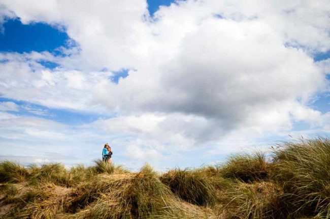 Kids on sand dunes