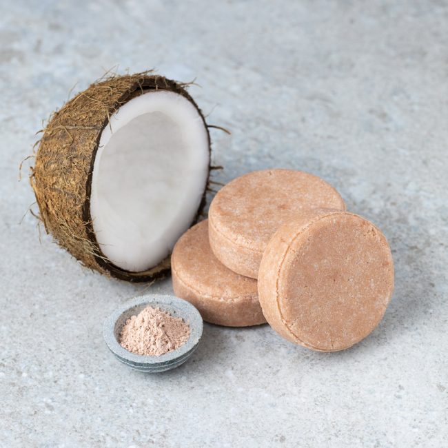 Natural shampoo bars with coconut