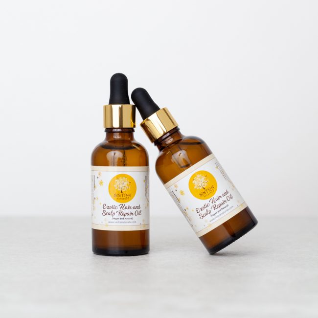 Natural skincare bottles