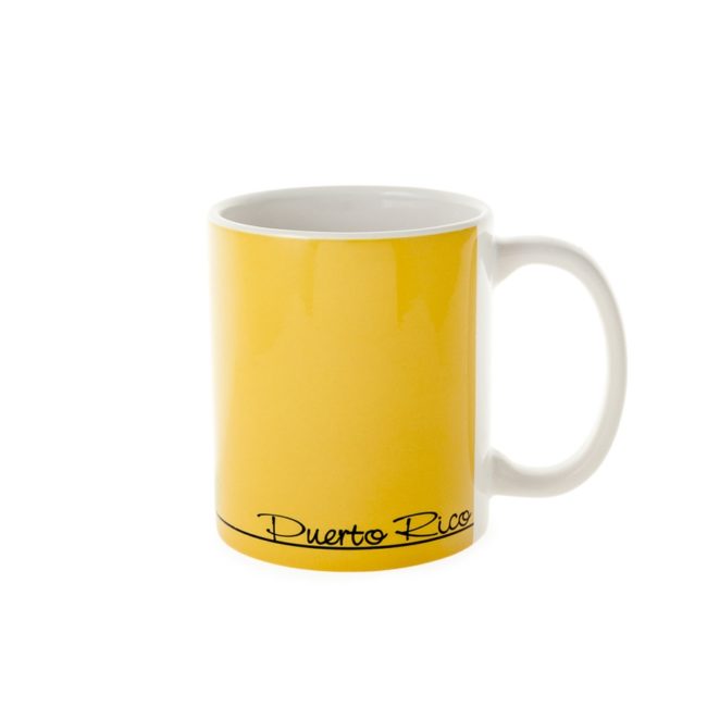 Yellow mug with Puerto Rico text